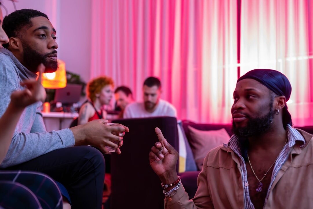 diverse group discussing tv show