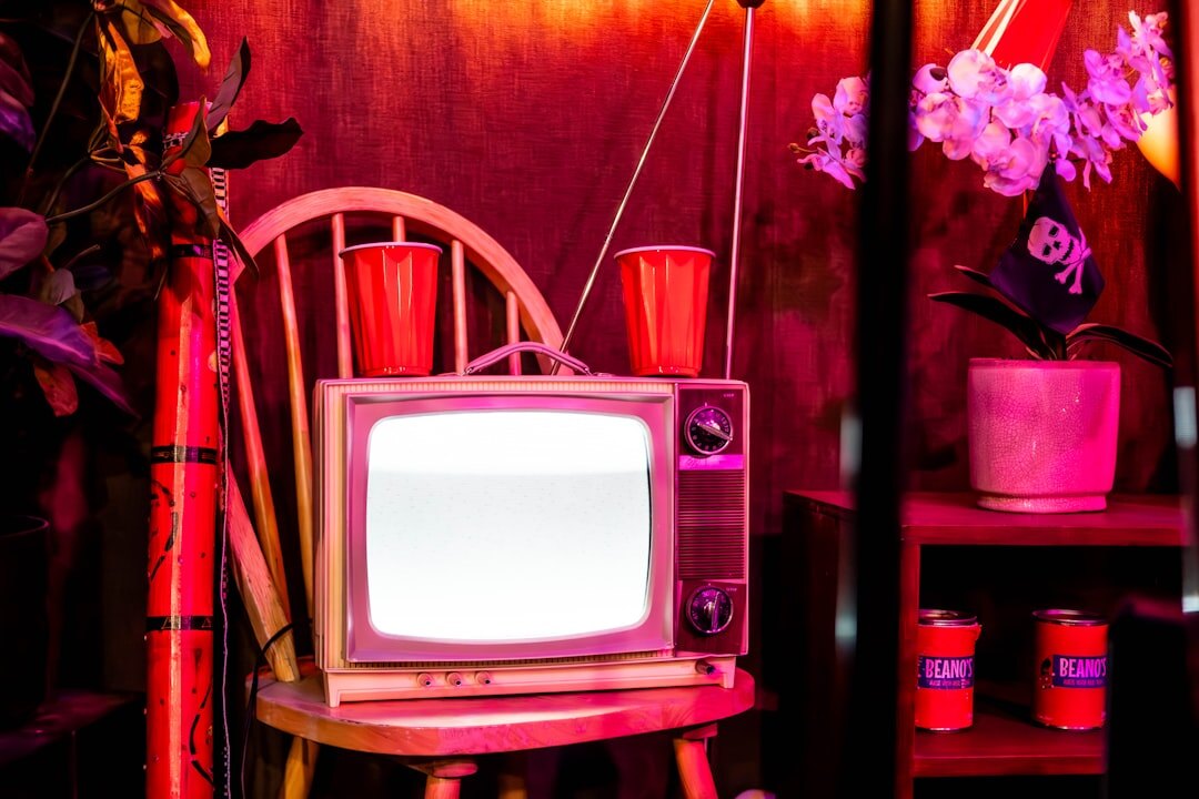 vintage tv set with shows